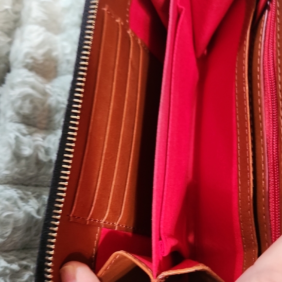 Dooney & Bourke Black and Brown Wristlet Wallet - Picture 3 of 4